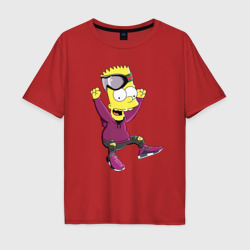 Барт Симпсон в прыжке – Мужская футболка хлопок Oversize с принтом купить со скидкой в -16%