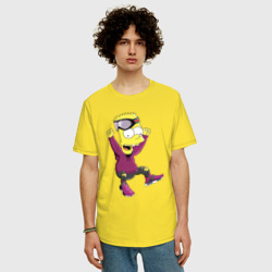 Мужская футболка хлопок Oversize Барт Симпсон в прыжке - фото 2