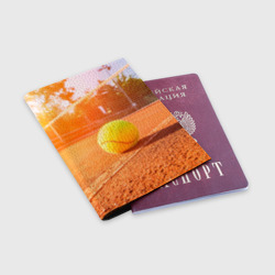 Обложка для паспорта матовая кожа Теннис - рассвет - фото 2
