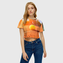 Женская футболка Crop-top 3D Теннис - рассвет - фото 2