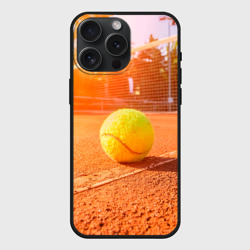 Чехол силиконовый для Apple iPhone 15 Pro Мax матовый Теннис - рассвет