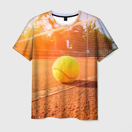 Мужская футболка с принтом Теннис - рассвет, вид спереди №1