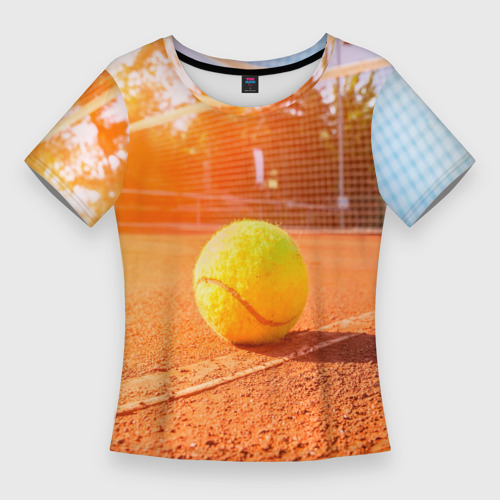 Женская футболка 3D Slim Теннис - рассвет, цвет 3D печать
