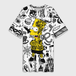 Платье-футболка 3D Барт Симпсон весь в татухах - Hype