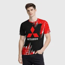 Мужская футболка 3D Mitsubishi - краска - фото 2
