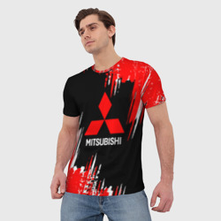 Мужская футболка 3D Mitsubishi - краска - фото 2