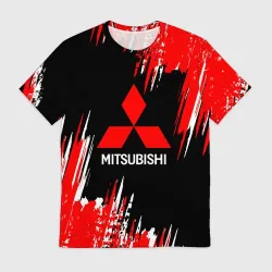 Мужская футболка 3D Mitsubishi - краска