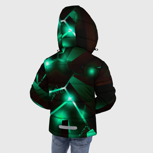 Зимняя куртка для мальчиков 3D с принтом Mass Effect разлом плит, вид сзади #2