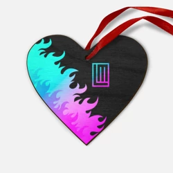 Деревянная игрушка Сердце Lindemann неоновый огонь