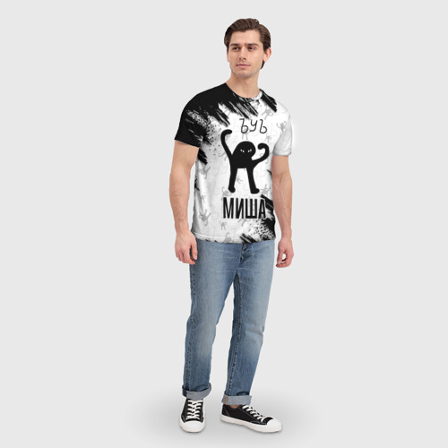 Мужская футболка 3D Кот ъуъ Миша, цвет 3D печать - фото 5