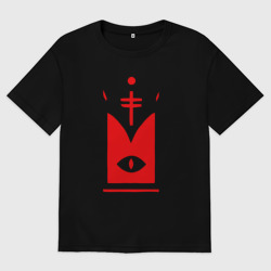 Женская футболка хлопок Oversize Око - Cult of the lamb