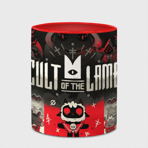 Кружка с полной запечаткой Собрание Культа - Cult of the lamb, цвет белый + красный - фото 4