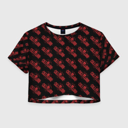 Женская футболка Crop-top 3D Cult of the lamb pattern
