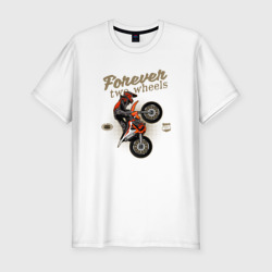 Мужская футболка хлопок Slim 2 колеса навсегда - Мотокросс