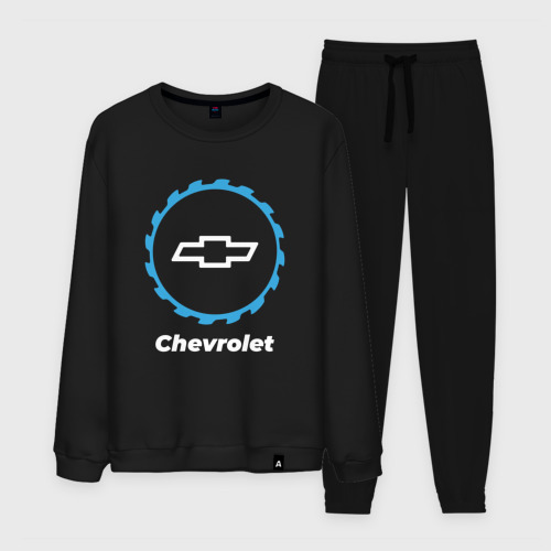 Мужской костюм хлопок Chevrolet в стиле Top Gear, цвет черный