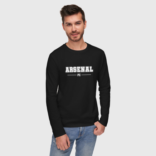 Мужской лонгслив хлопок Arsenal football club классика, цвет черный - фото 3