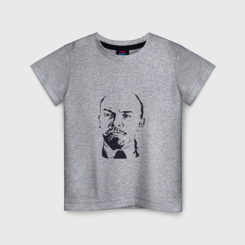 Детская футболка хлопок с принтом Владимир Ленин, вид спереди #2