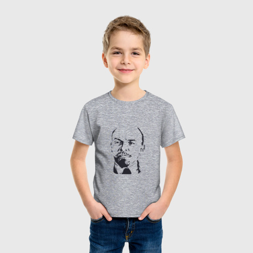 Детская футболка хлопок с принтом Владимир Ленин, фото на моделе #1