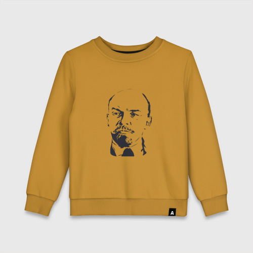 Детский свитшот хлопок с принтом Владимир Ленин, вид спереди #2