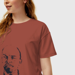 Женская футболка хлопок Oversize Владимир Ленин - фото 2