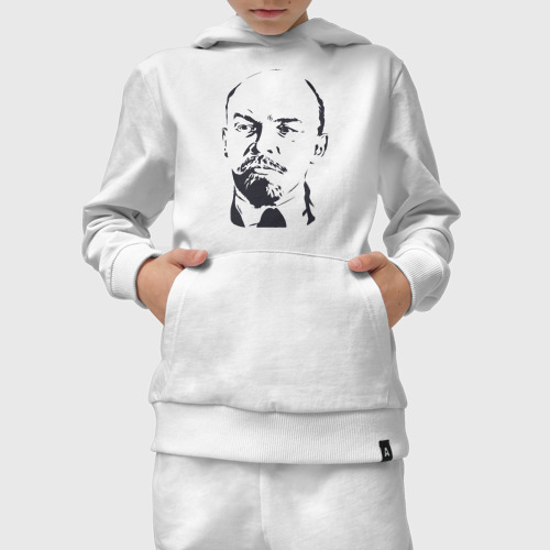 Детский костюм с толстовкой хлопок с принтом Владимир Ленин, вид сбоку #3