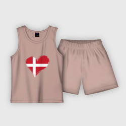 Детская пижама с шортами хлопок Сердце - Дания