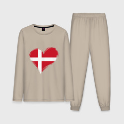 Мужская пижама с лонгсливом хлопок Сердце - Дания