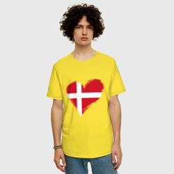 Мужская футболка хлопок Oversize Сердце - Дания - фото 2