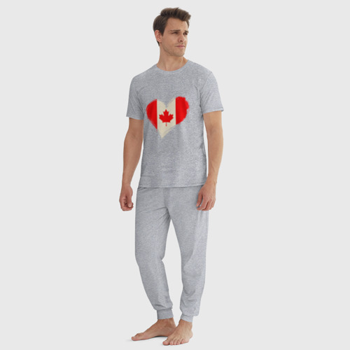 Мужская пижама хлопок с принтом Сердце - Канада, вид сбоку #3