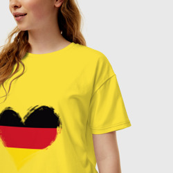 Женская футболка хлопок Oversize Сердце - Германия - фото 2