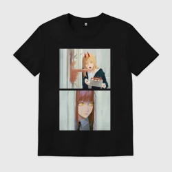 Мужская футболка хлопок Макима стучится в дверь - Мем адаптация