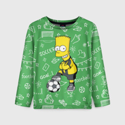 Детский лонгслив 3D Барт Симпсон - крутой футболист!