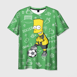 Мужская футболка 3D Барт Симпсон - крутой футболист!