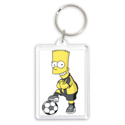 Брелок прямоугольный 35*50 Барт Симпсон - крутой футбольный форвард