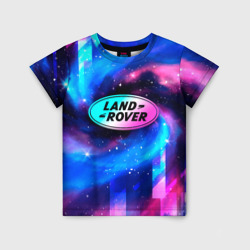 Детская футболка 3D Land Rover неоновый космос