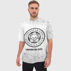 Мужская футболка oversize 3D Leicester City с потертостями на светлом фоне - фото 2