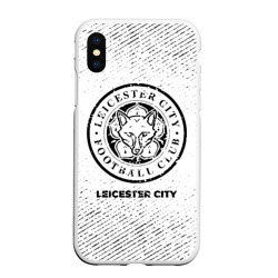 Чехол для iPhone XS Max матовый Leicester City с потертостями на светлом фоне