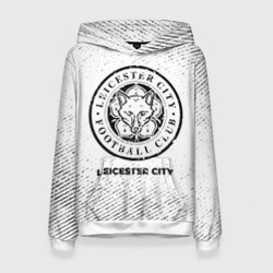 Женская толстовка 3D Leicester City с потертостями на светлом фоне