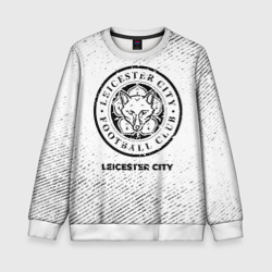 Детский свитшот 3D Leicester City с потертостями на светлом фоне