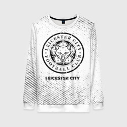 Женский свитшот 3D Leicester City с потертостями на светлом фоне