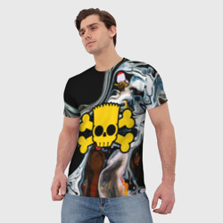 Мужская футболка 3D Череп Барта Симпсона! - фото 2