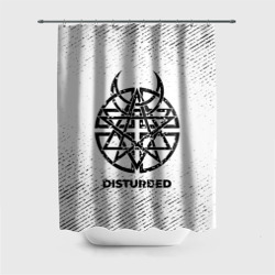 Штора 3D для ванной Disturbed с потертостями на светлом фоне