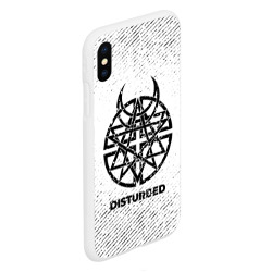 Чехол для iPhone XS Max матовый Disturbed с потертостями на светлом фоне - фото 2