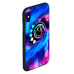 Чехол для iPhone XS Max матовый Blink 182 неоновый космос - фото 2