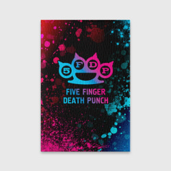 Обложка для паспорта матовая кожа Five Finger Death Punch - neon gradient