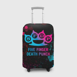 Чехол для чемодана 3D Five Finger Death Punch - neon gradient