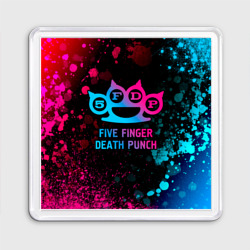 Магнит 55*55 Five Finger Death Punch - neon gradient