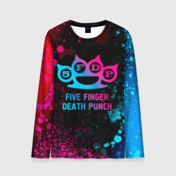 Мужской лонгслив 3D Five Finger Death Punch - neon gradient