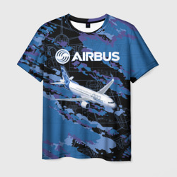 Мужская футболка 3D Airbus A320 Аэробус