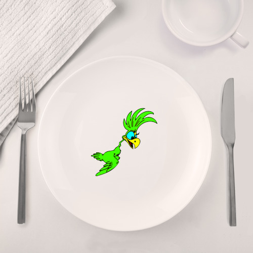 Набор: тарелка + кружка Полет зеленого попугая - фото 4